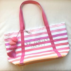 Victoria’s Secret Pink Orange Multi Stripe Bag